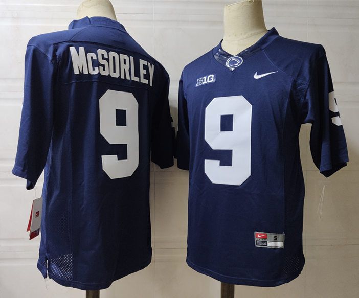 Men Penn State Natty Lions #9 Mcsorley Blue Nike 2025 NCAA Jersey